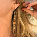 Load image into Gallery viewer, Golden Labradorite Threader Earrings
