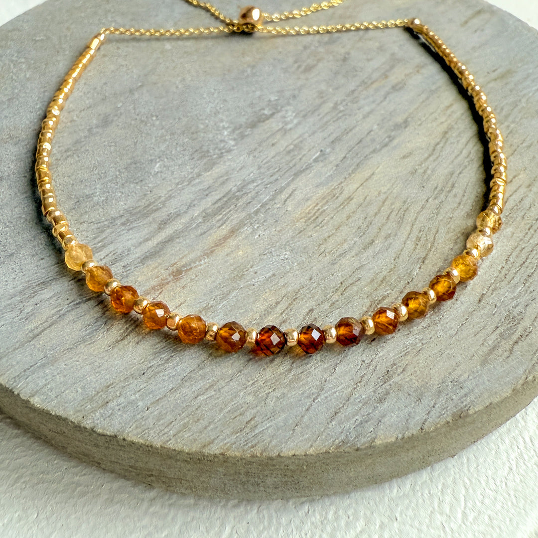 Amber Tourmaline Gemstone Bracelet