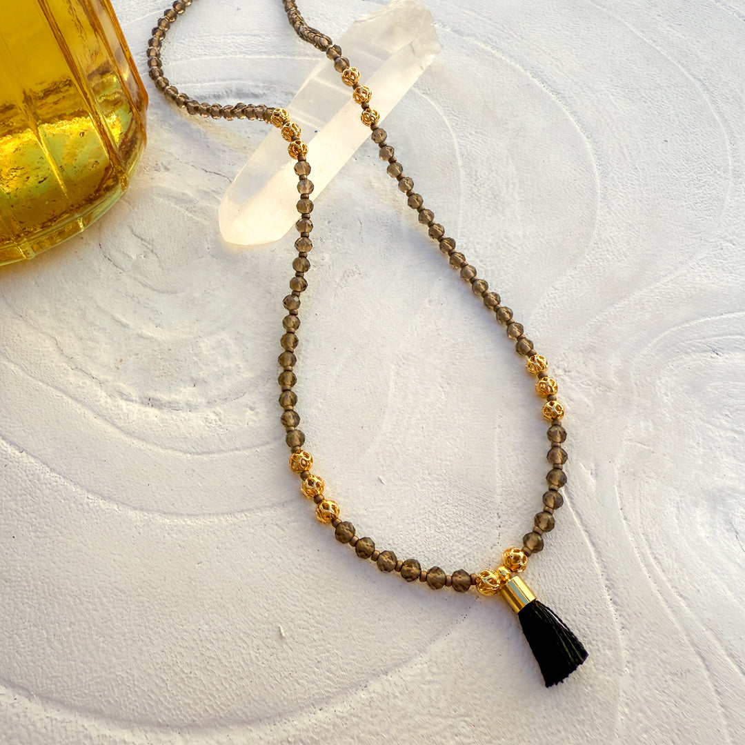 Smokey Quartz Mala Necklace