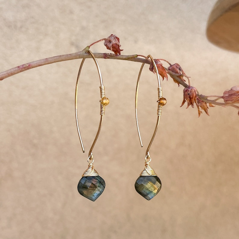 Supernatural Labradorite Threader Earrings