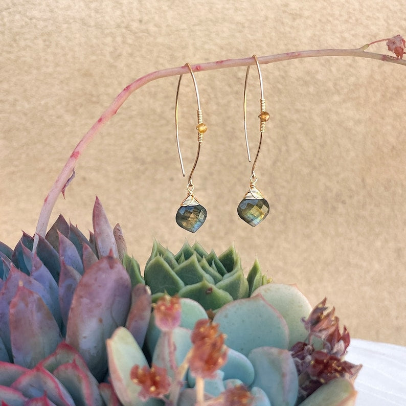 Supernatural Labradorite Threader Earrings