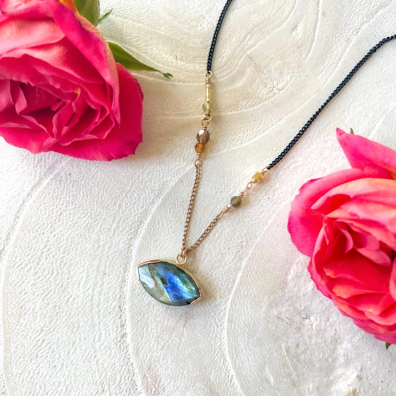 Marquise Labradorite Necklace