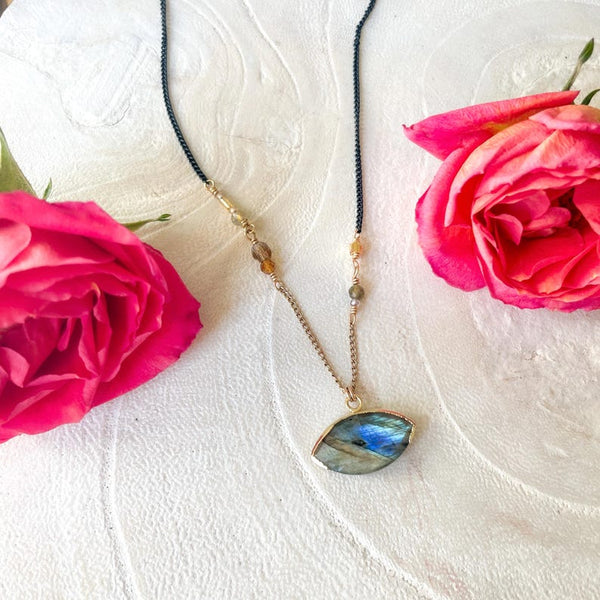 Marquise Labradorite Necklace