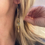 Load image into Gallery viewer, Golden Labradorite Threader Earrings
