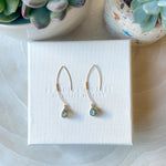 Load image into Gallery viewer, 2023 Most Popular Gold Minimalist Labradorite Earrings | Pull Through Earrings | Wire Threader Earrings | Most Popular Hoops